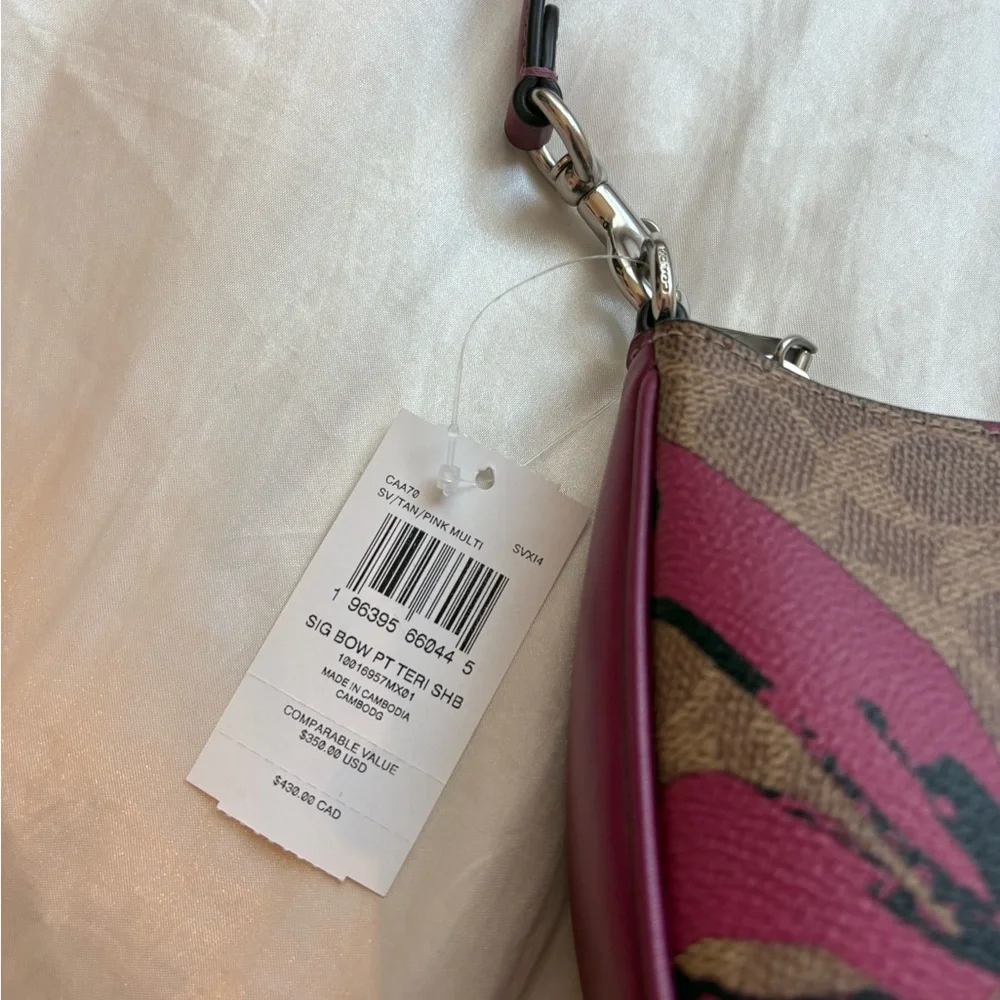 NWT Coach Teri brown and pink bow bag - Picture 3 of 5